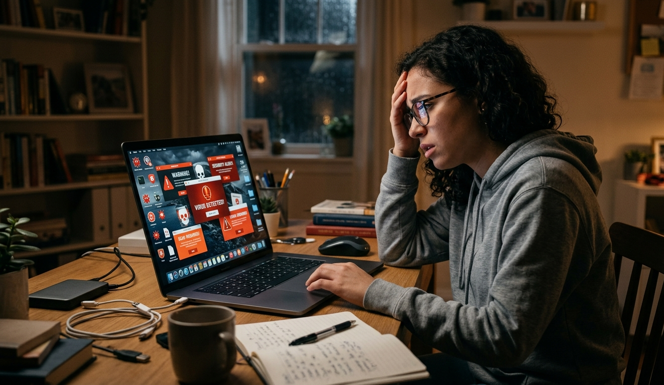 Windows Antivirus and Security Shield Protection Illustration